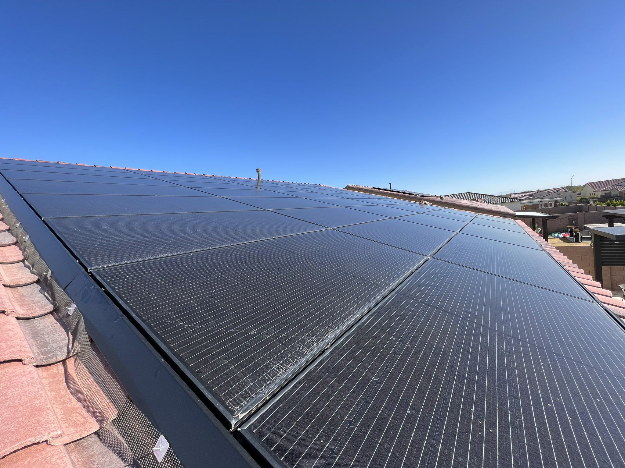 Tesla Solar Panels Rooftop View