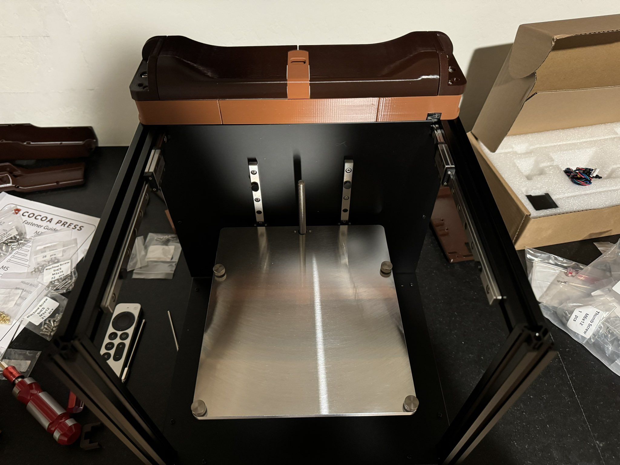 Cocoa Press viewed from above showing progress