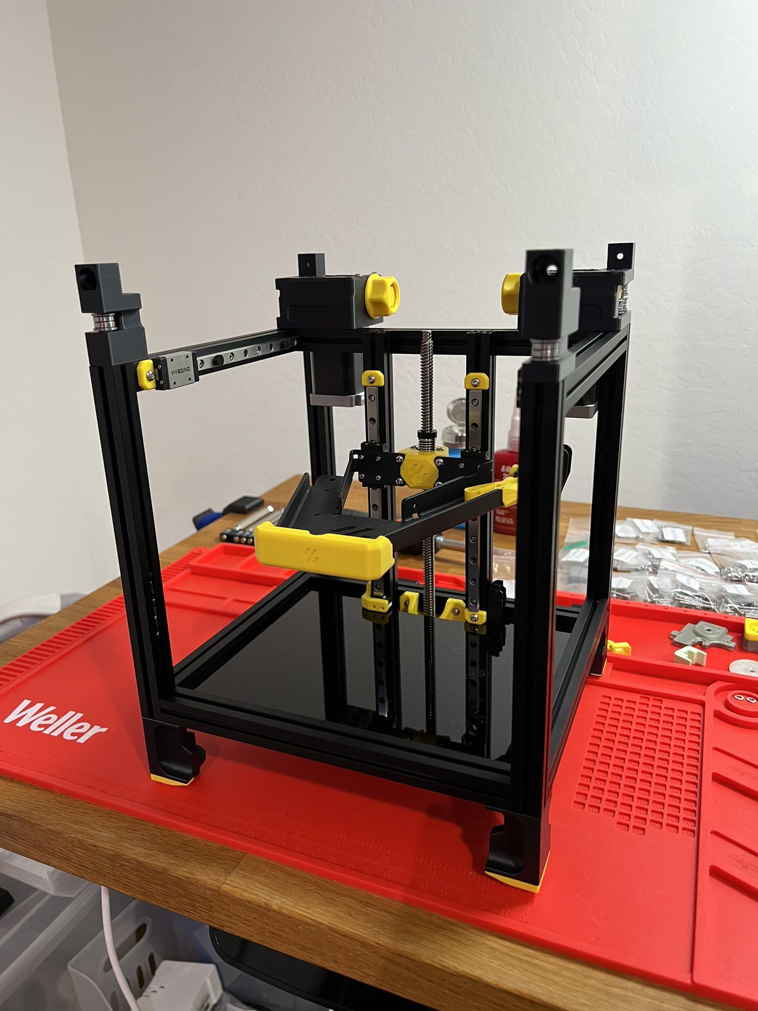 Voron 0 frame reassembled after fixing missing nuts