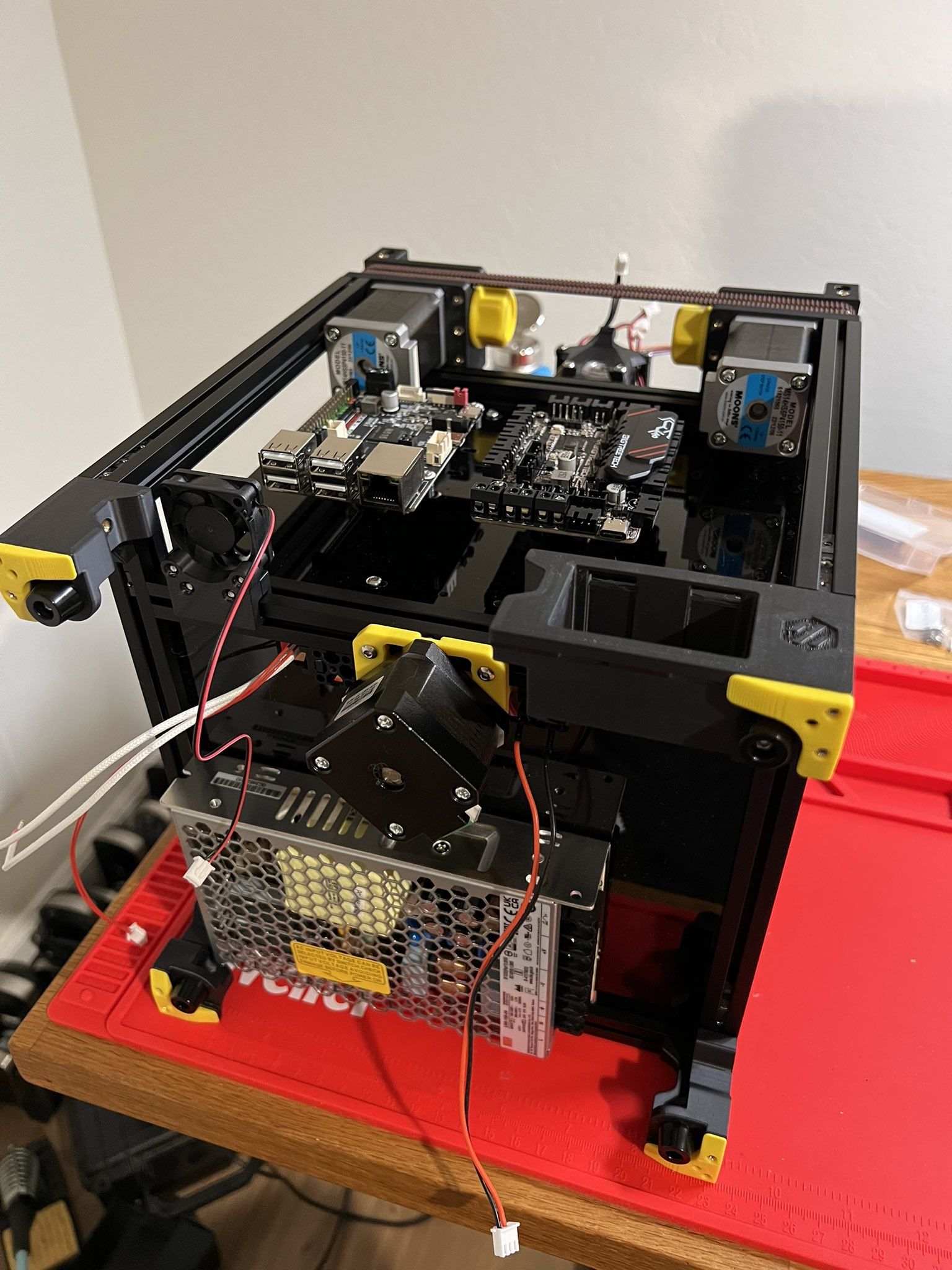 Voron 0 electronics mounted on bottom of printer